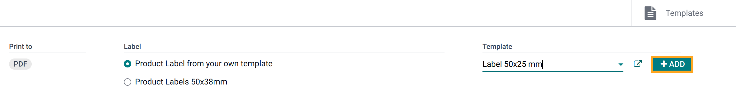 Odoo 18.0 create label template 