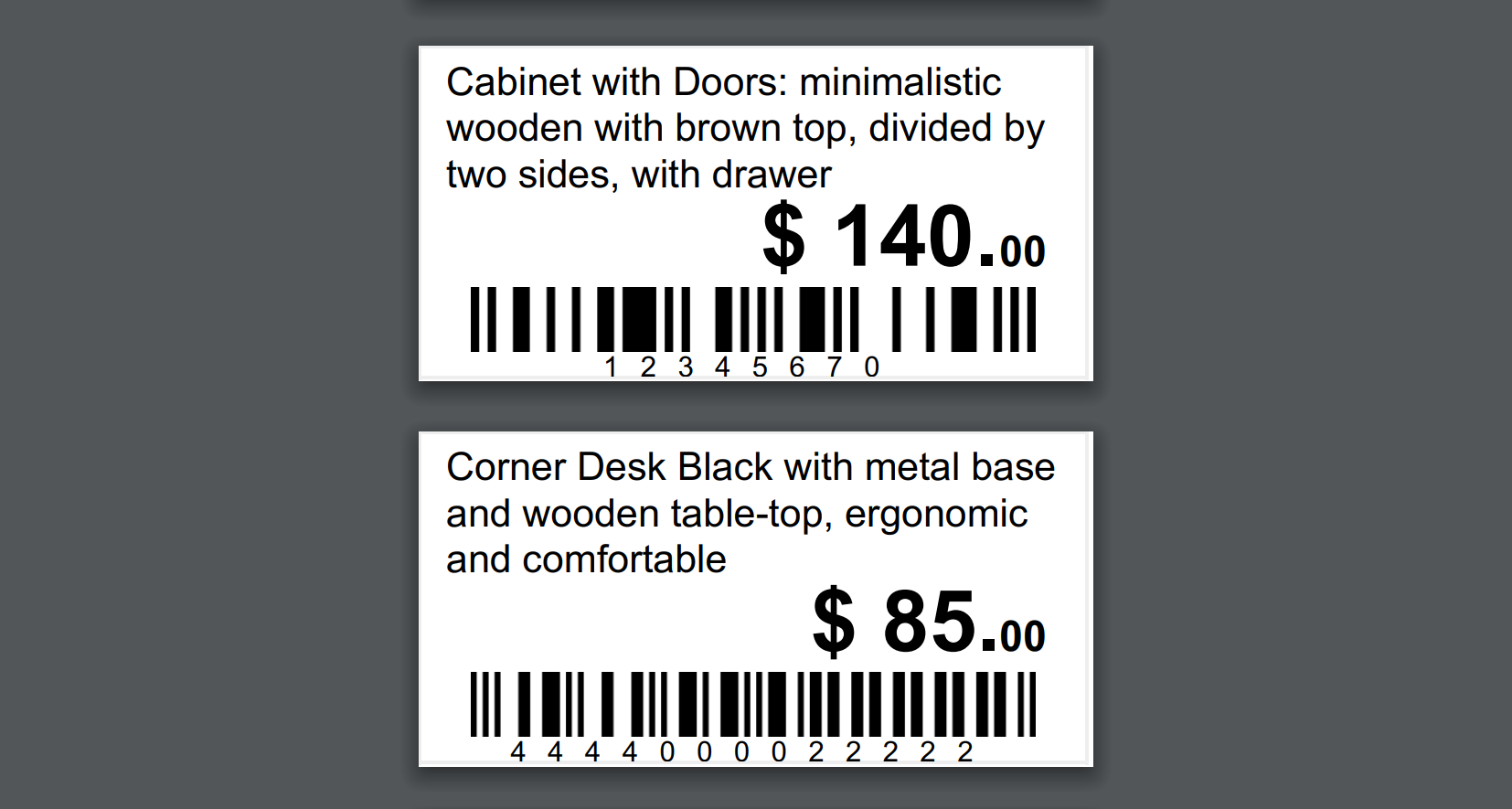 Odoo 18.0 dymo barcode product label 50 x 25 mm