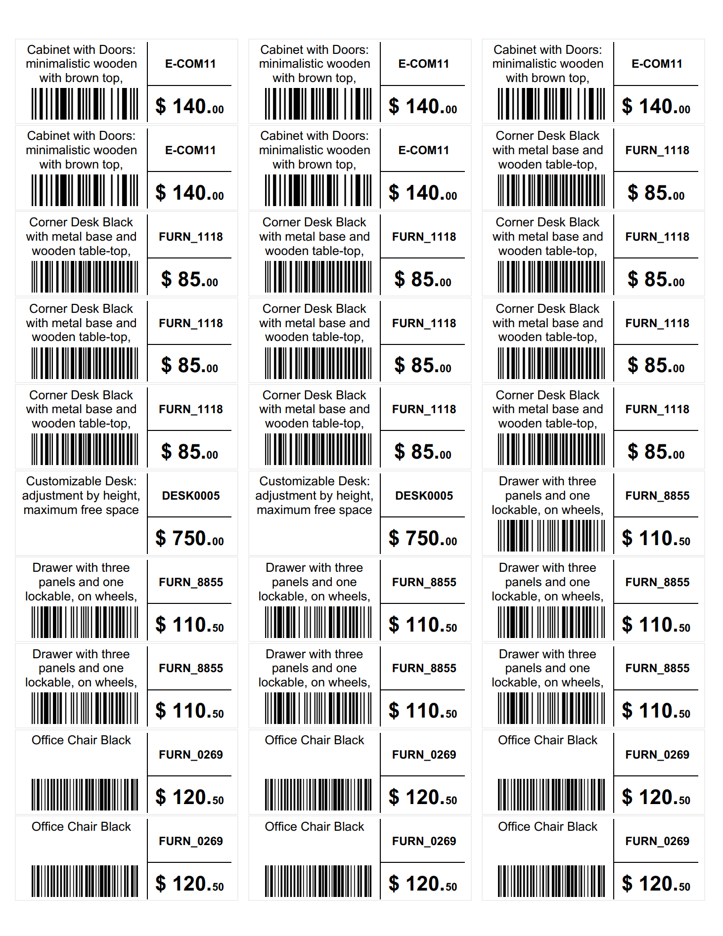 Odoo 18.0 us letter barcode product label 66 x 25 mm